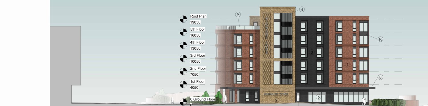 Proposed south elevation drawing of Cross Stamford facing Regent Street.